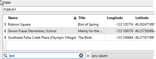 Filtering with the search bar